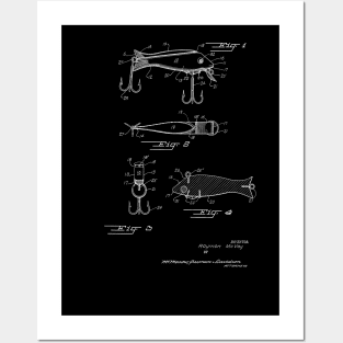 Fishing Lure Vintage Patent Hand Drawing Posters and Art